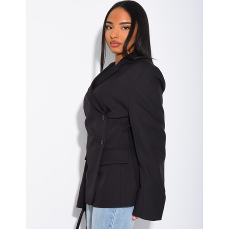 Premium fitted blazer with side closure