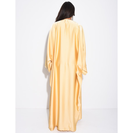 Butterfly abaya with crystals on the collar and edges