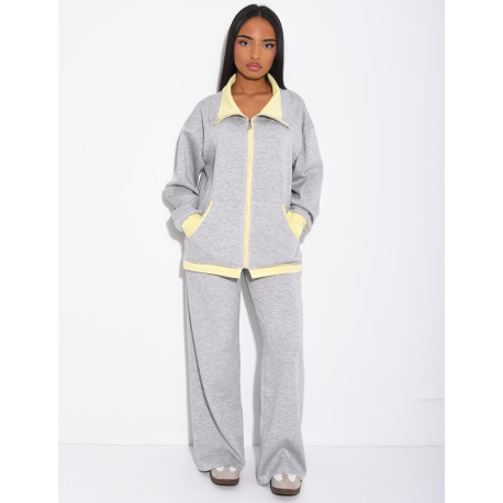 Ensemble veste et pantalon à bordures contrastantes