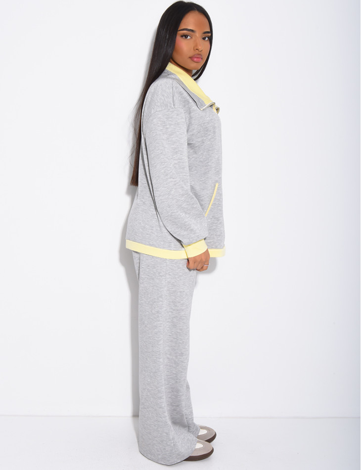 Ensemble veste et pantalon à bordures contrastantes