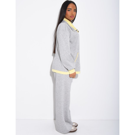 Ensemble veste et pantalon à bordures contrastantes