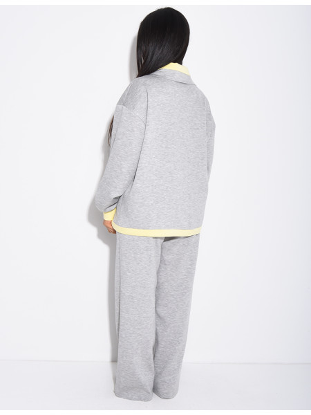 Ensemble veste et pantalon à bordures contrastantes