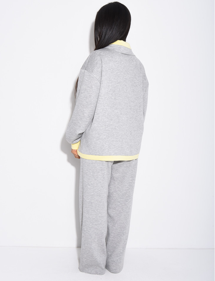 Ensemble veste et pantalon à bordures contrastantes