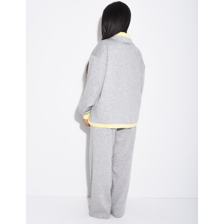 Ensemble veste et pantalon à bordures contrastantes