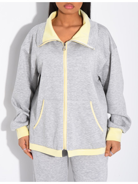 Ensemble veste et pantalon à bordures contrastantes