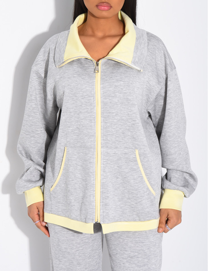 Ensemble veste et pantalon à bordures contrastantes