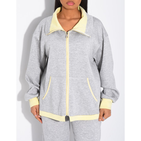 Ensemble veste et pantalon à bordures contrastantes