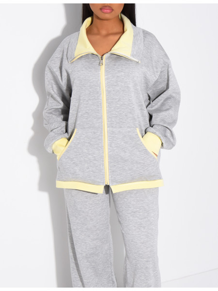 Ensemble veste et pantalon à bordures contrastantes