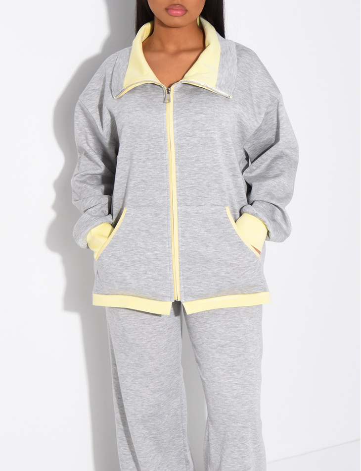 Ensemble veste et pantalon à bordures contrastantes