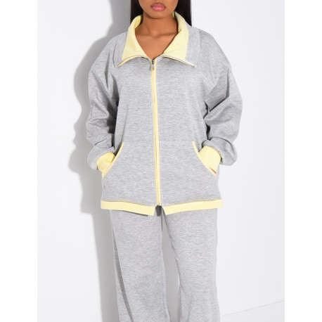 Ensemble veste et pantalon à bordures contrastantes