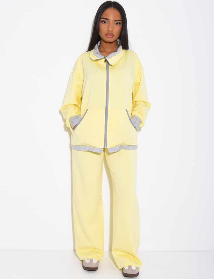 Ensemble veste et pantalon à bordures contrastantes