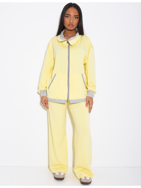 Ensemble veste et pantalon à bordures contrastantes