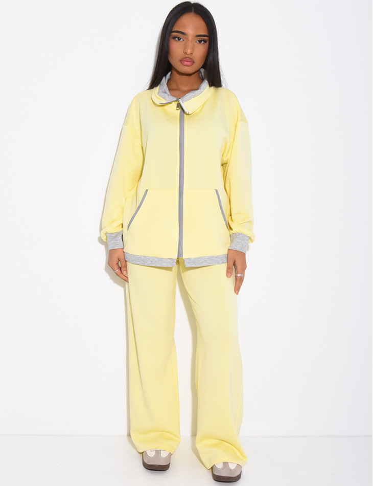 Ensemble veste et pantalon à bordures contrastantes