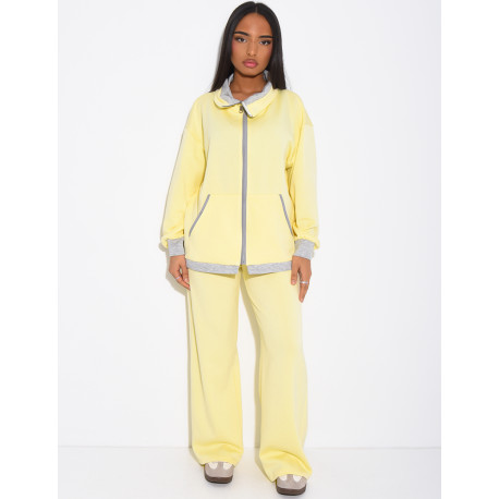 Ensemble veste et pantalon à bordures contrastantes