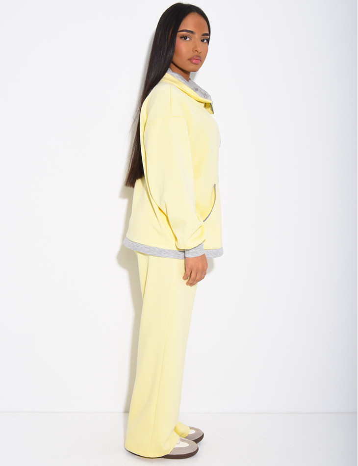 Ensemble veste et pantalon à bordures contrastantes