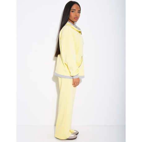 Ensemble veste et pantalon à bordures contrastantes