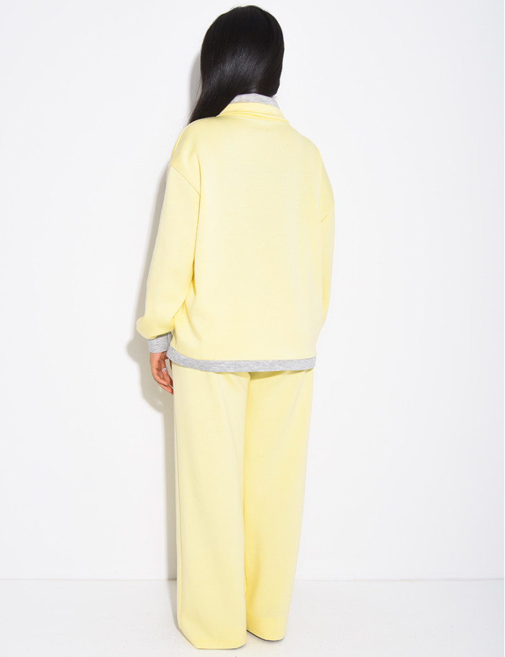 Ensemble veste et pantalon à bordures contrastantes