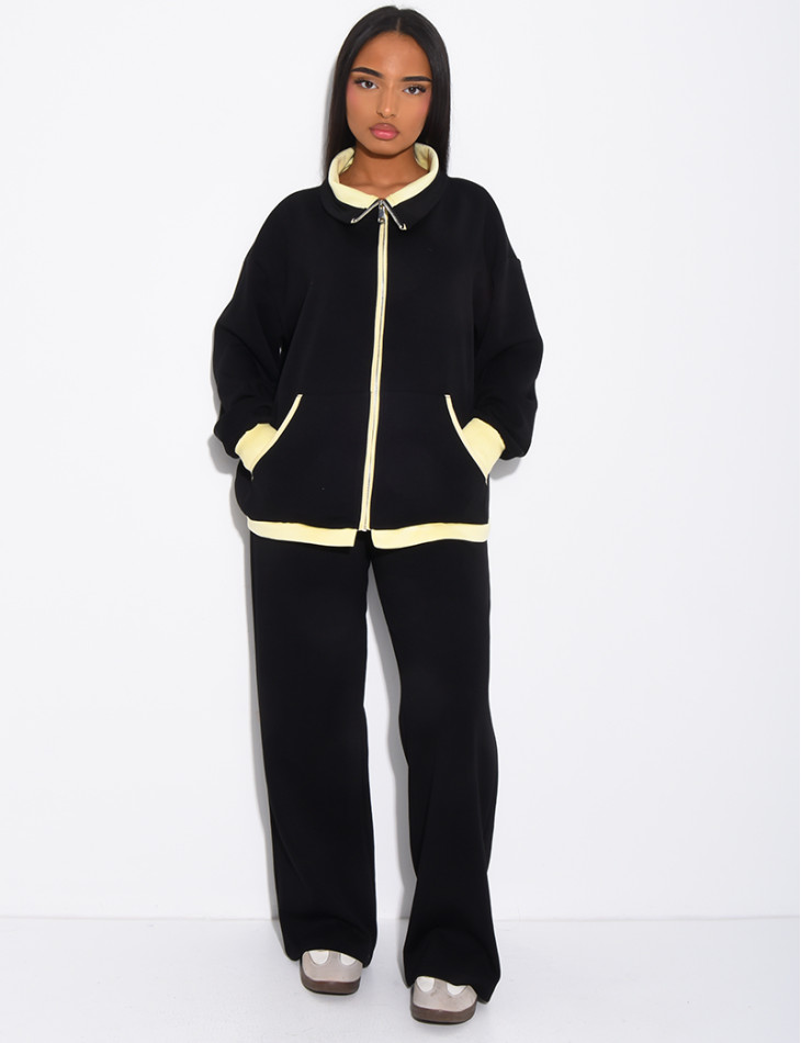 Ensemble veste et pantalon à bordures contrastantes