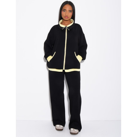 Ensemble veste et pantalon à bordures contrastantes