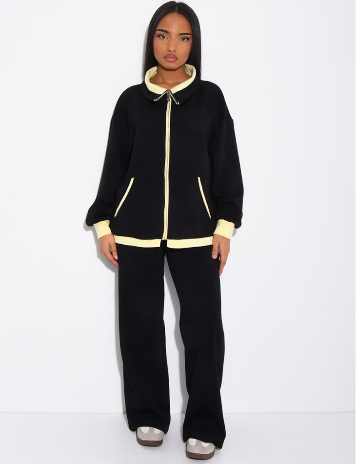 Ensemble veste et pantalon à bordures contrastantes