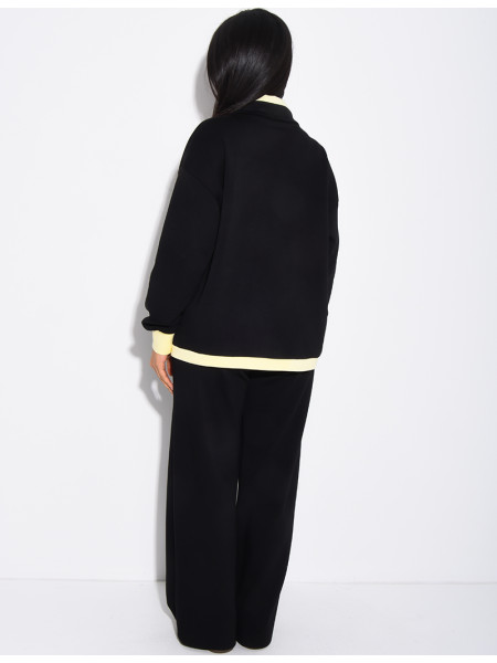 Ensemble veste et pantalon à bordures contrastantes