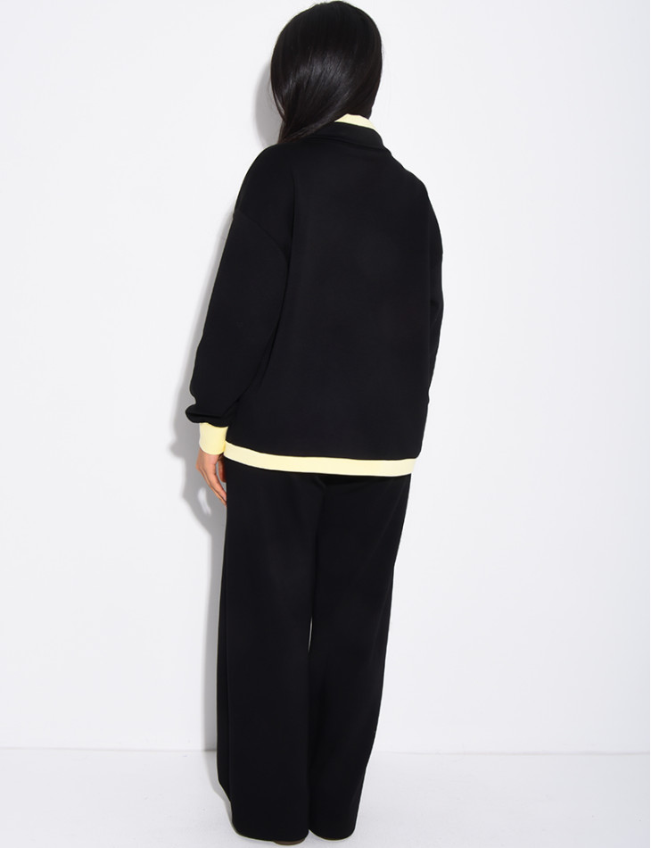 Ensemble veste et pantalon à bordures contrastantes