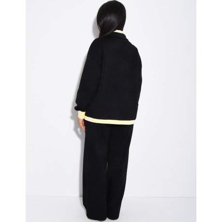 Ensemble veste et pantalon à bordures contrastantes