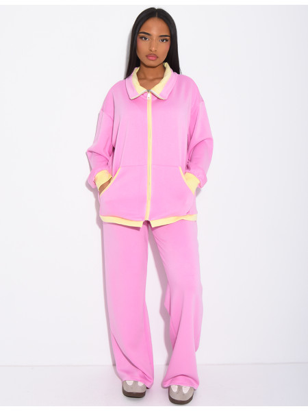 Ensemble veste et pantalon à bordures contrastantes