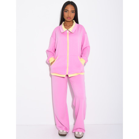 Ensemble veste et pantalon à bordures contrastantes