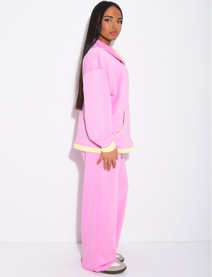 Ensemble veste et pantalon à bordures contrastantes