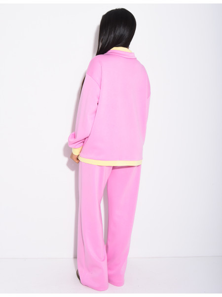 Ensemble veste et pantalon à bordures contrastantes