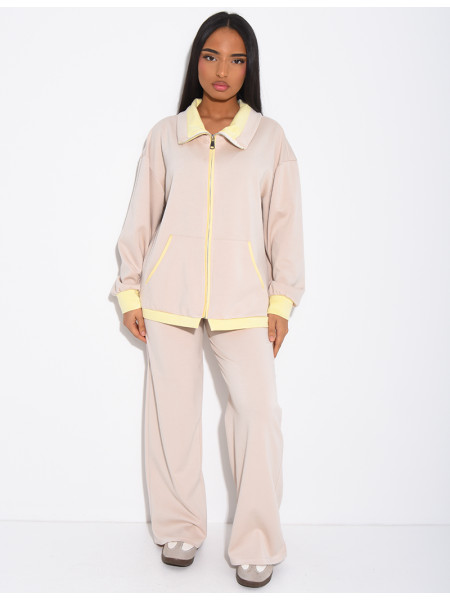 Ensemble veste et pantalon à bordures contrastantes
