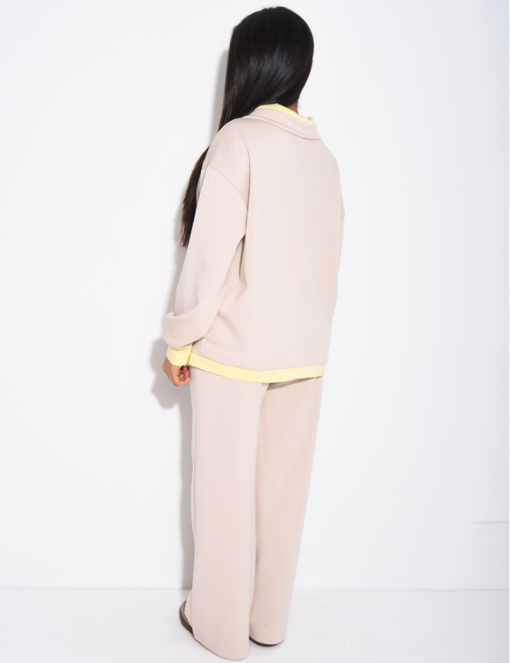 Ensemble veste et pantalon à bordures contrastantes