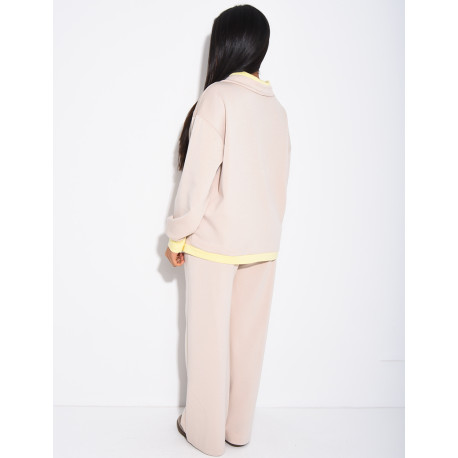 Ensemble veste et pantalon à bordures contrastantes