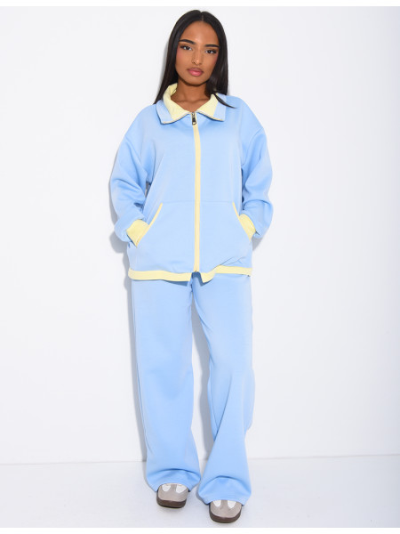 Ensemble veste et pantalon à bordures contrastantes