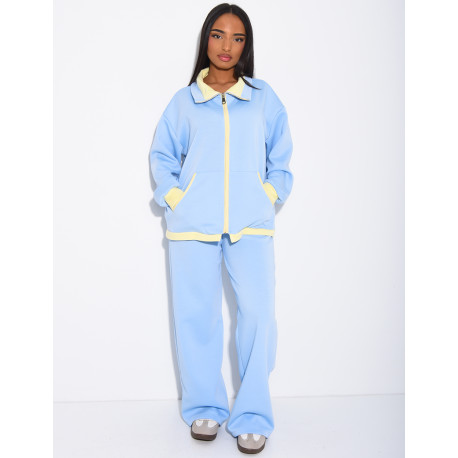 Ensemble veste et pantalon à bordures contrastantes