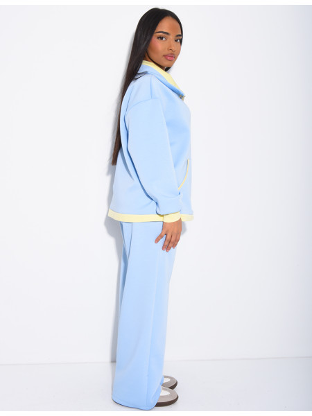 Ensemble veste et pantalon à bordures contrastantes