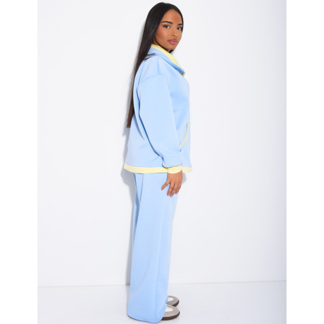 Ensemble veste et pantalon à bordures contrastantes