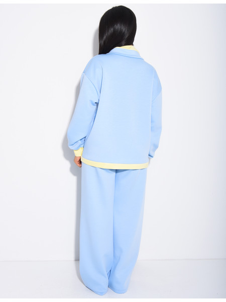 Ensemble veste et pantalon à bordures contrastantes