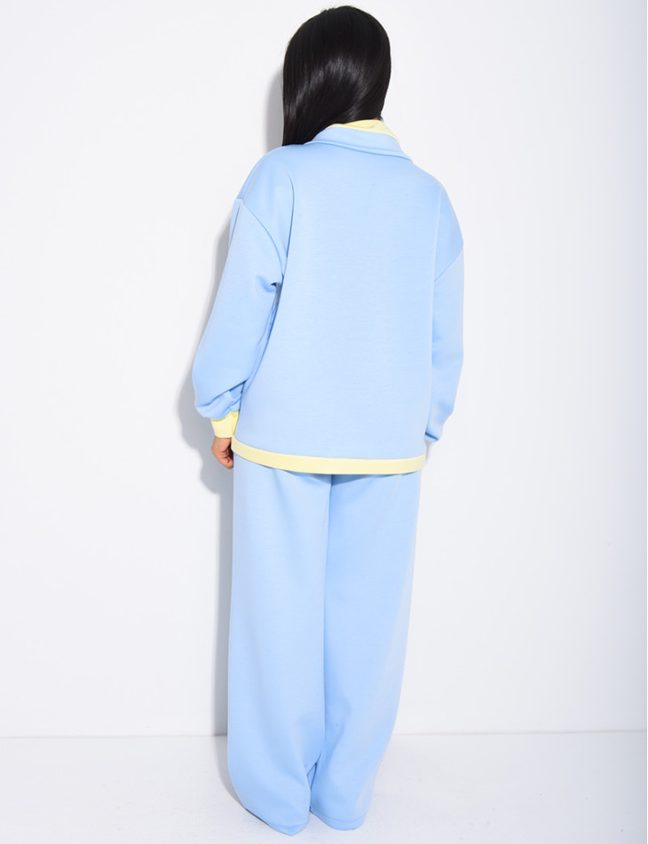 Ensemble veste et pantalon à bordures contrastantes