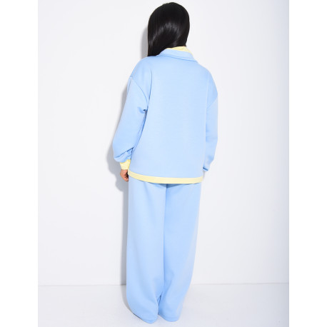 Ensemble veste et pantalon à bordures contrastantes