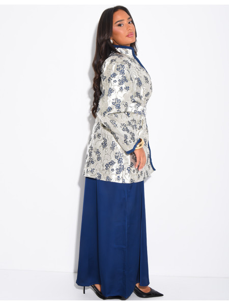 Brocade kimono set with matching dress