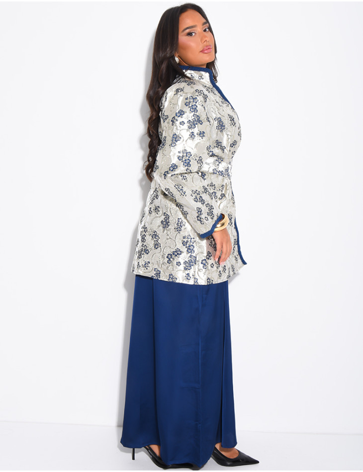 Brocade kimono set with matching dress