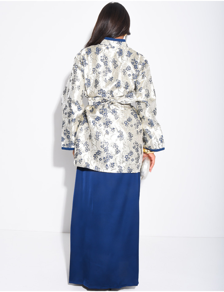Brocade kimono set with matching dress