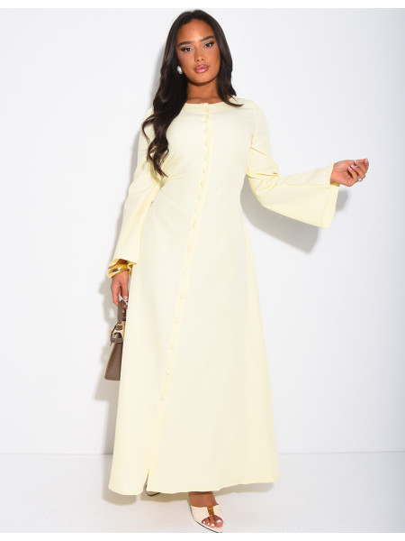 Long dress with buttons and lace-up back