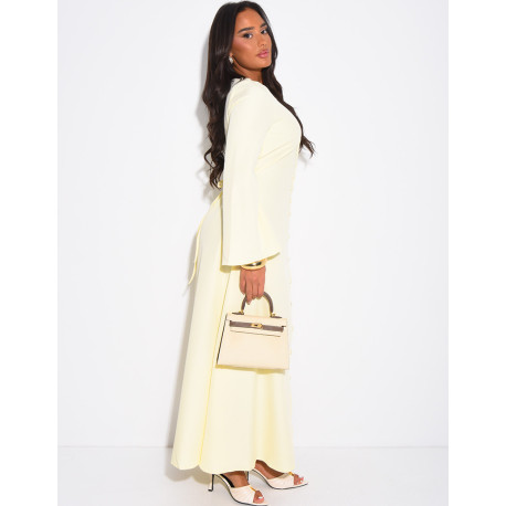 Long dress with buttons and lace-up back