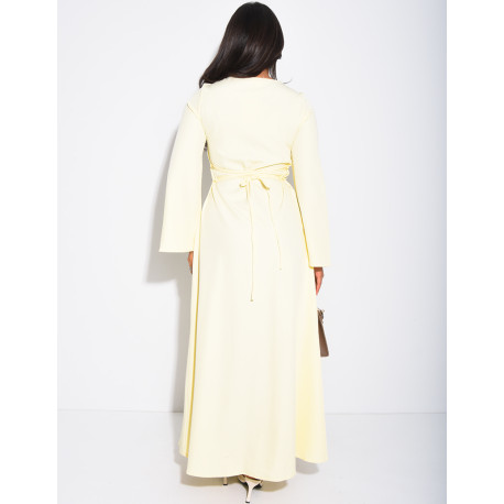 Long dress with buttons and lace-up back