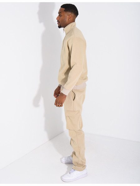 Ensemble pantalon à poches et pull à col zippé