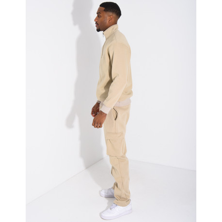 Ensemble pantalon à poches et pull à col zippé
