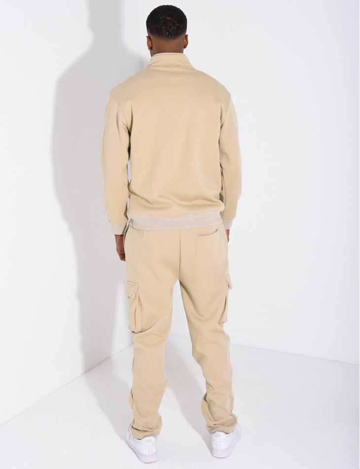 Ensemble pantalon à poches et pull à col zippé